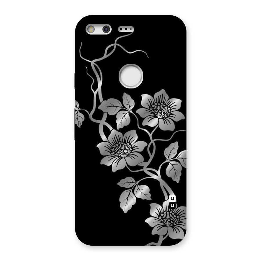 Silver Grey Flowers Back Case for Google Pixel