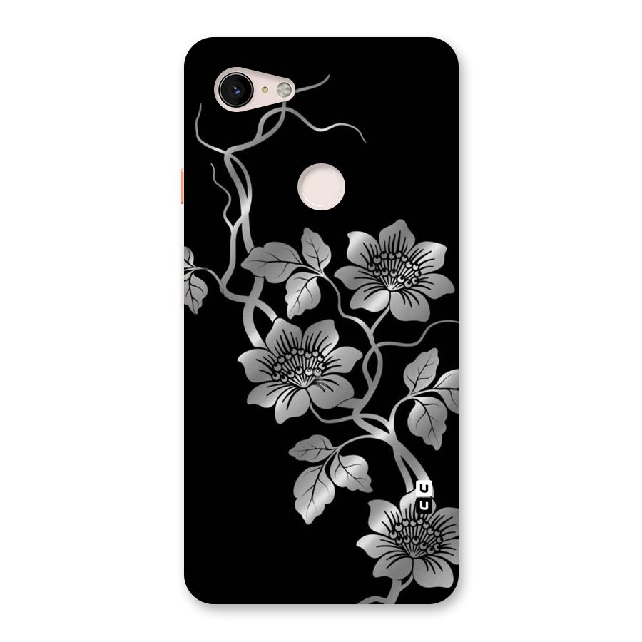 Silver Grey Flowers Back Case for Google Pixel 3 XL