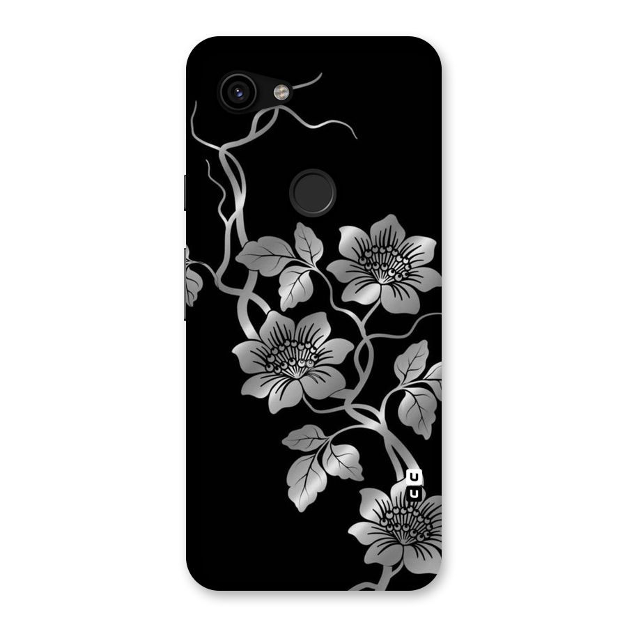 Silver Grey Flowers Back Case for Google Pixel 3a