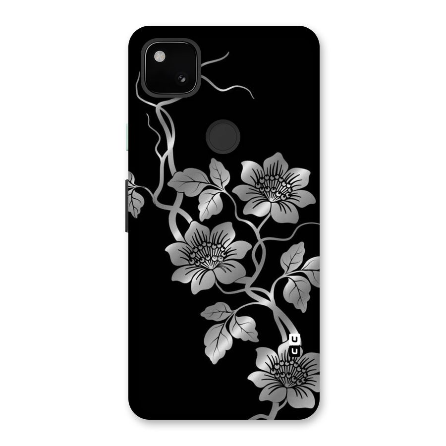 Silver Grey Flowers Back Case for Google Pixel 4a