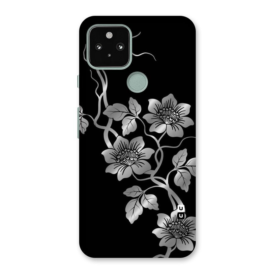 Silver Grey Flowers Back Case for Google Pixel 5