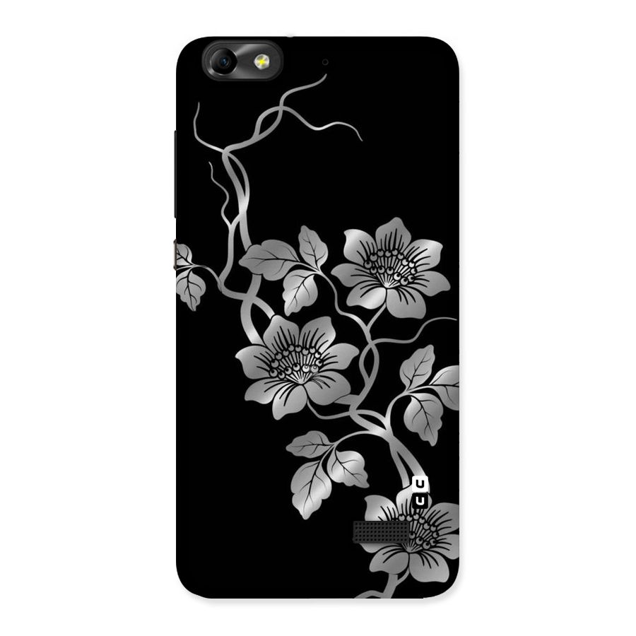 Silver Grey Flowers Back Case for Honor 4C