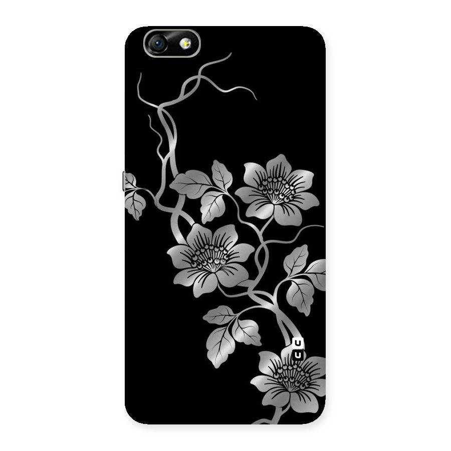 Silver Grey Flowers Back Case for Honor 4X