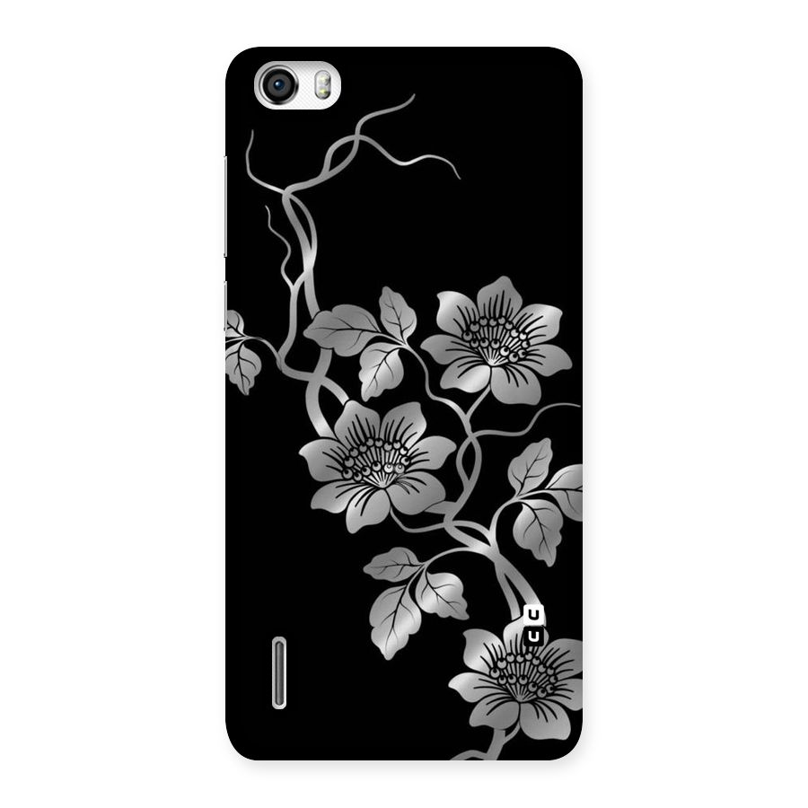 Silver Grey Flowers Back Case for Honor 6