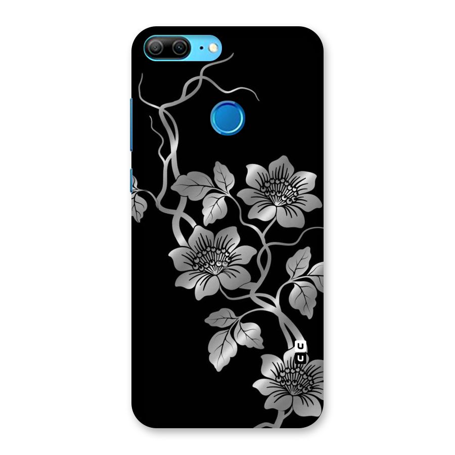Silver Grey Flowers Back Case for Honor 9 Lite