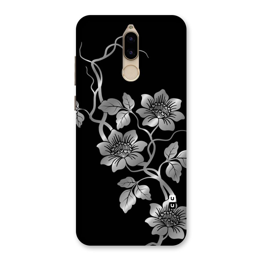 Silver Grey Flowers Back Case for Honor 9i