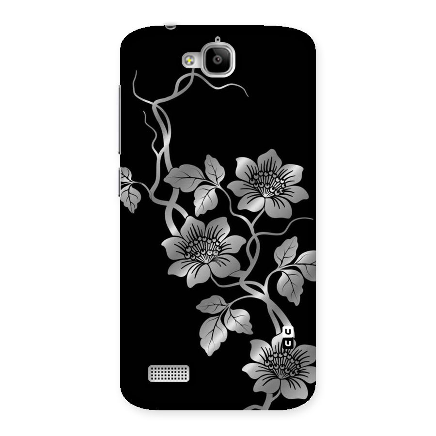 Silver Grey Flowers Back Case for Honor Holly