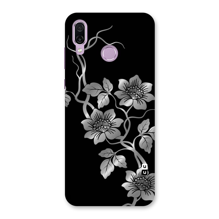 Silver Grey Flowers Back Case for Honor Play