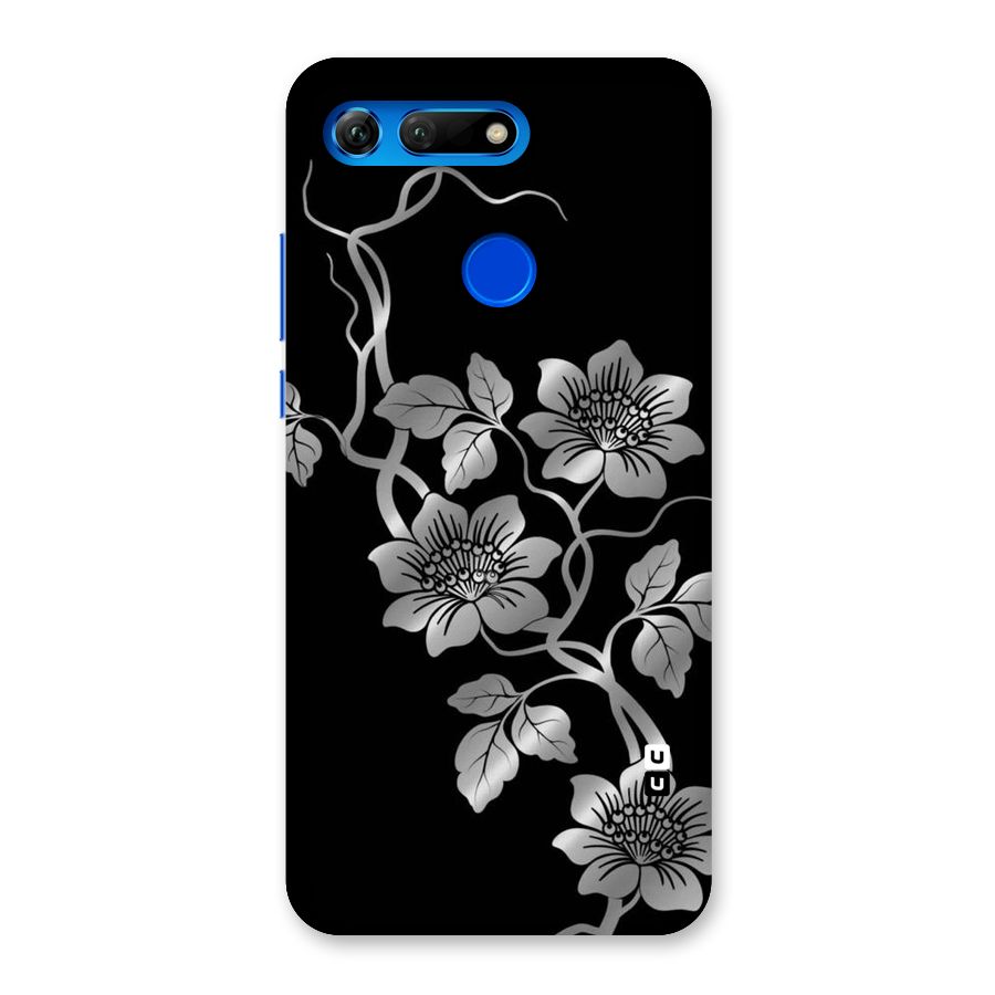 Silver Grey Flowers Back Case for Honor View 20