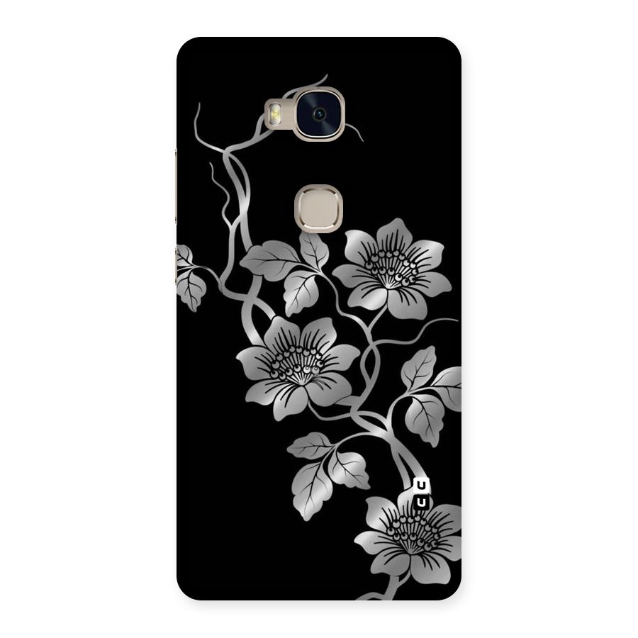 Silver Grey Flowers Back Case for Huawei Honor 5X