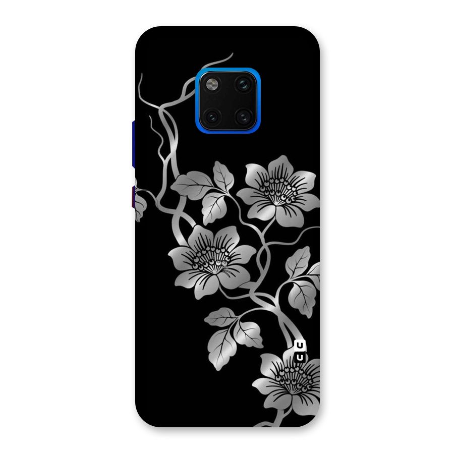 Silver Grey Flowers Back Case for Huawei Mate 20 Pro