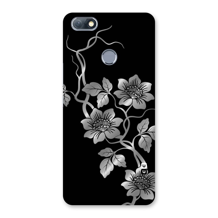 Silver Grey Flowers Back Case for Infinix Note 5