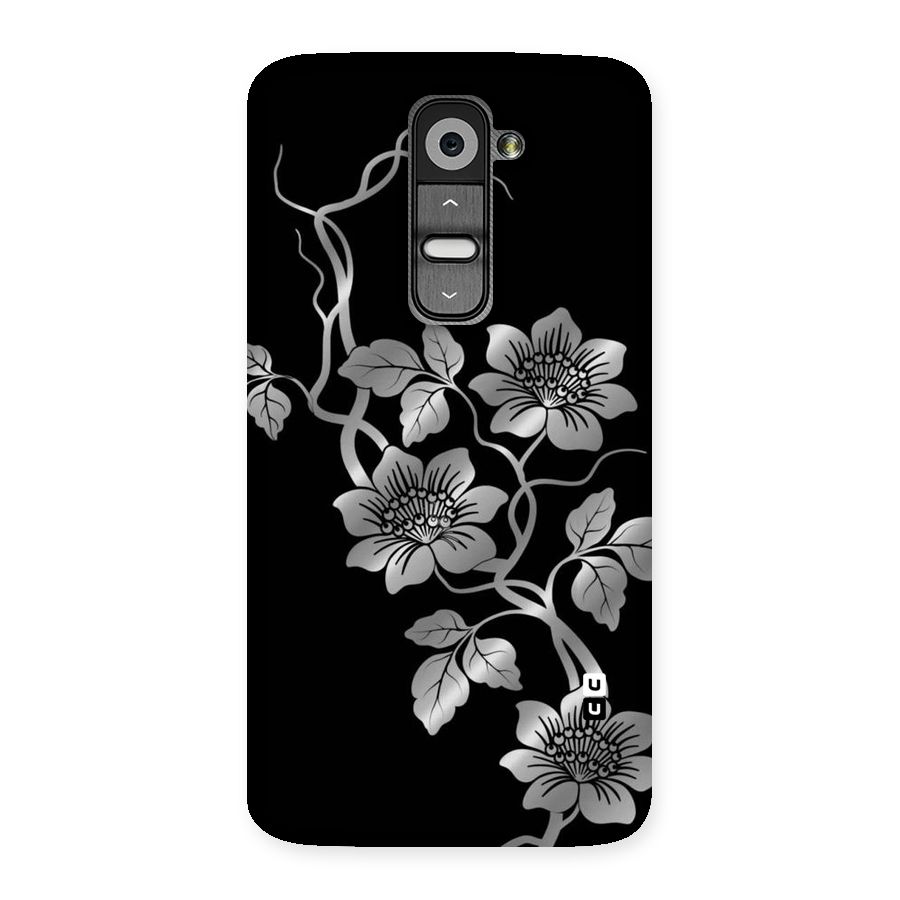Silver Grey Flowers Back Case for LG G2