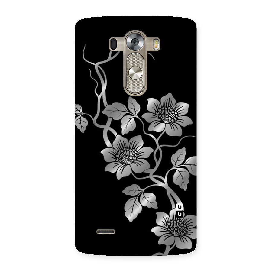 Silver Grey Flowers Back Case for LG G3