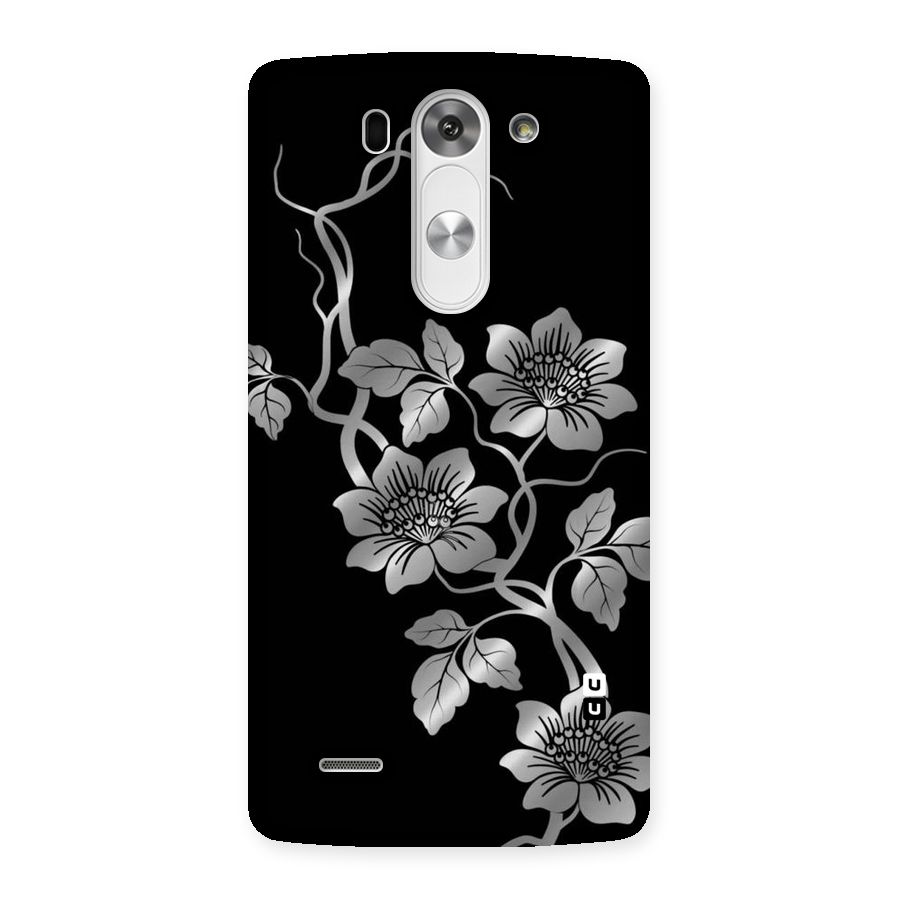 Silver Grey Flowers Back Case for LG G3 Mini