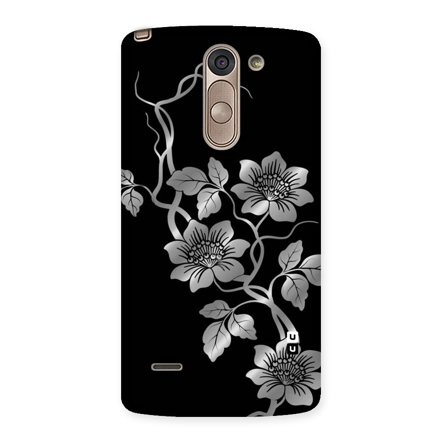 Silver Grey Flowers Back Case for LG G3 Stylus
