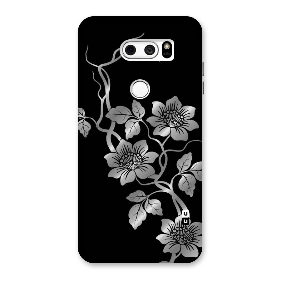 Silver Grey Flowers Back Case for LG V30