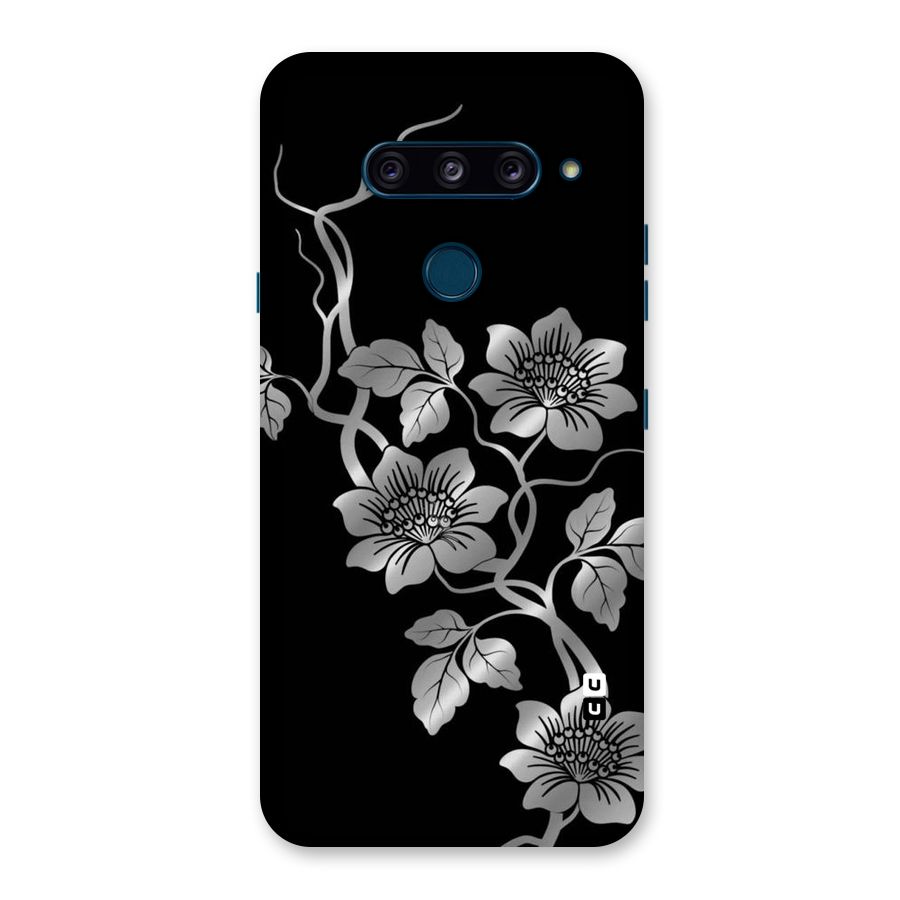 Silver Grey Flowers Back Case for LG  V40 ThinQ