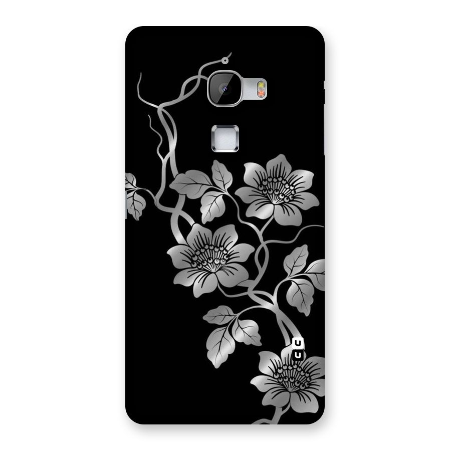 Silver Grey Flowers Back Case for LeTv Le Max