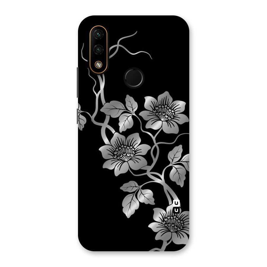 Silver Grey Flowers Back Case for Lenovo A6 Note