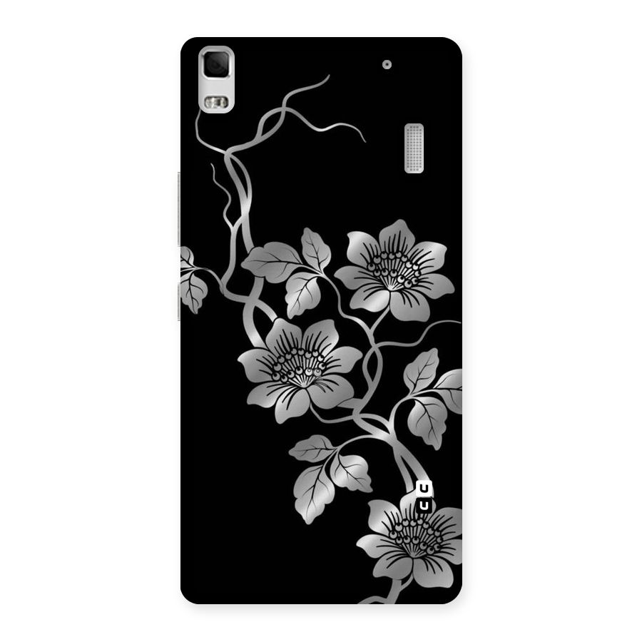 Silver Grey Flowers Back Case for Lenovo K3 Note