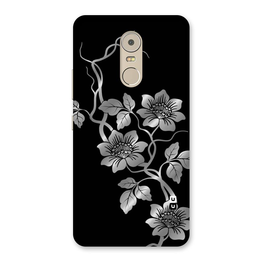 Silver Grey Flowers Back Case for Lenovo K6 Note