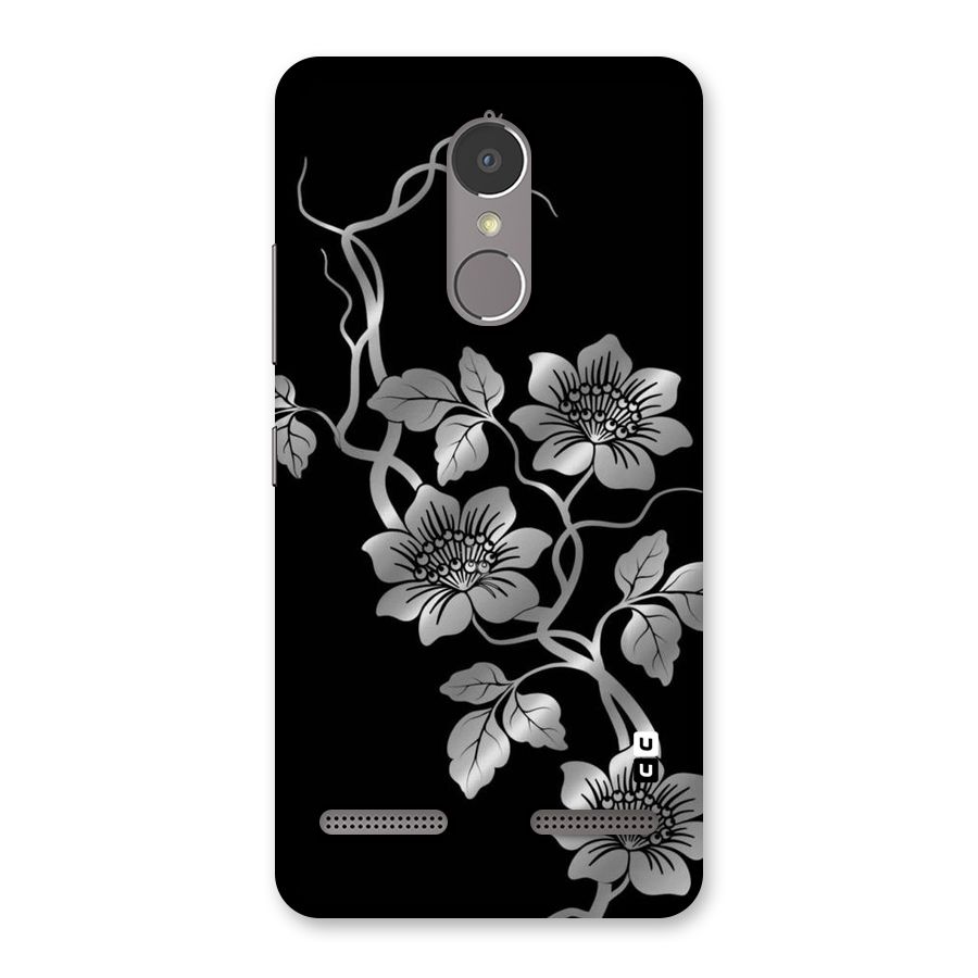 Silver Grey Flowers Back Case for Lenovo K6 Power