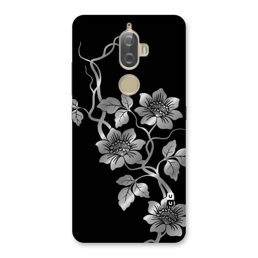 Silver Grey Flowers Back Case for Lenovo K8 Plus