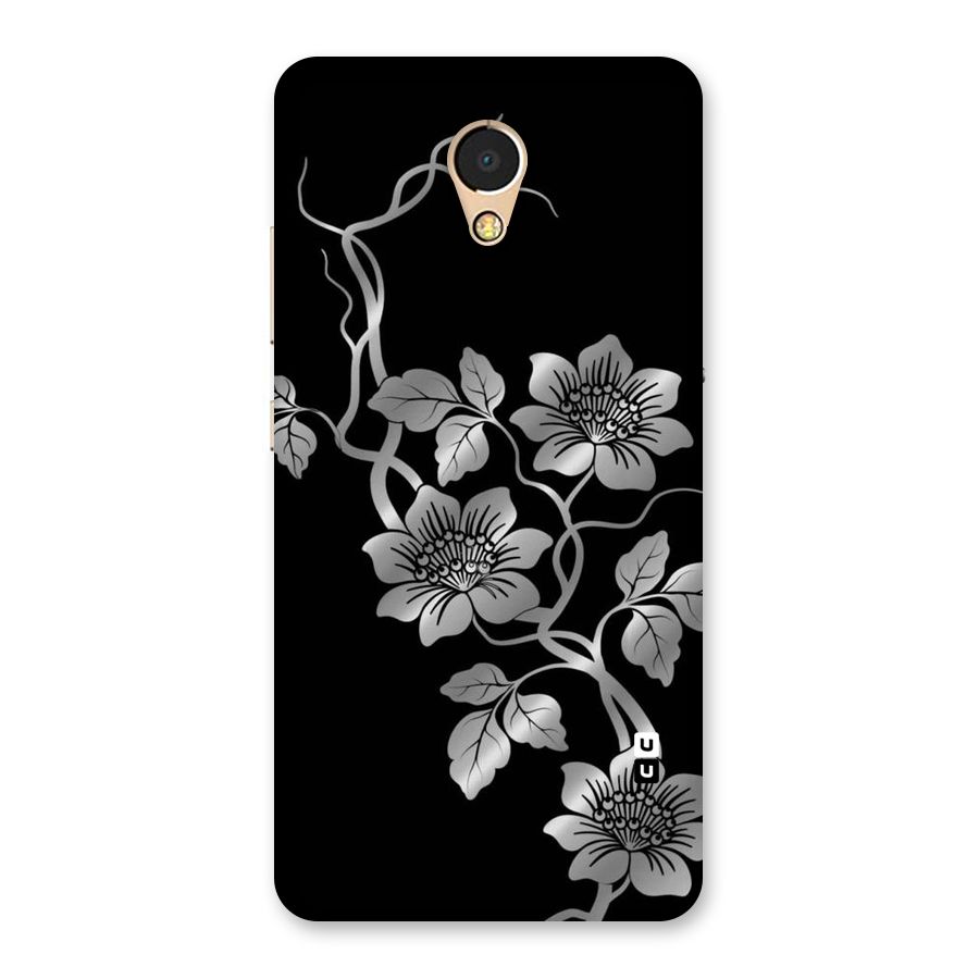 Silver Grey Flowers Back Case for Lenovo P2