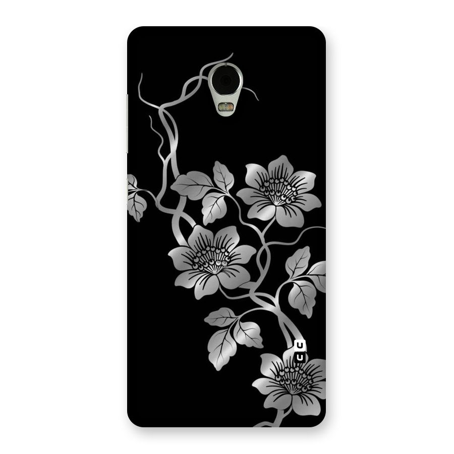 Silver Grey Flowers Back Case for Lenovo Vibe P1