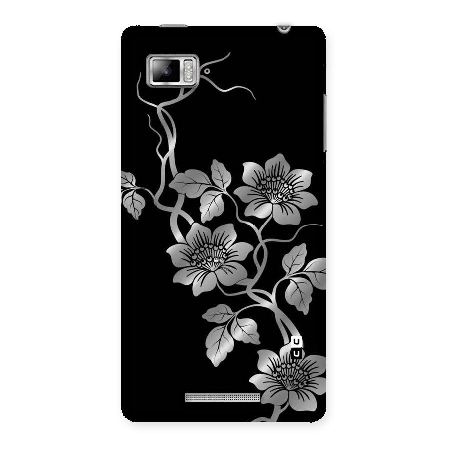 Silver Grey Flowers Back Case for Lenovo Vibe Z K910