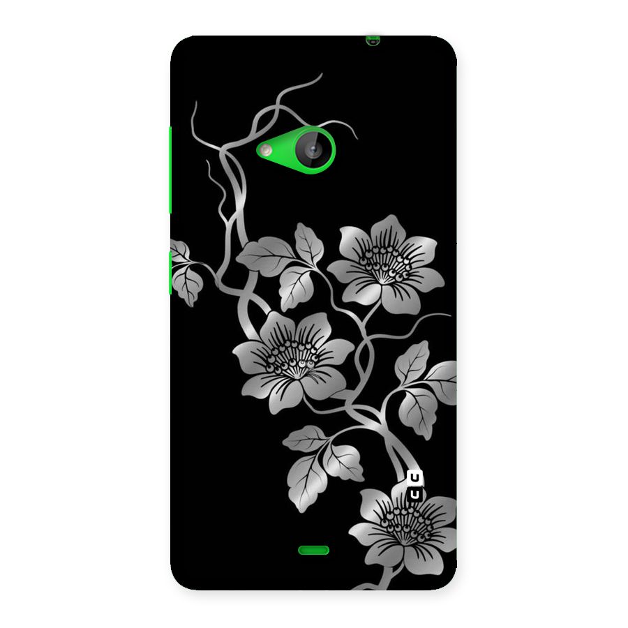 Silver Grey Flowers Back Case for Lumia 535