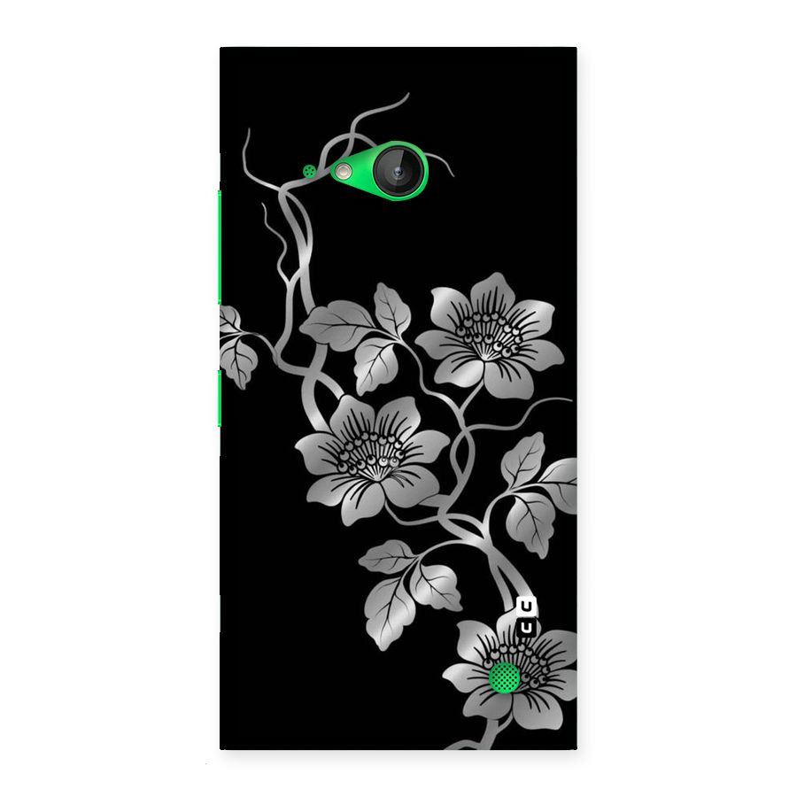 Silver Grey Flowers Back Case for Lumia 730