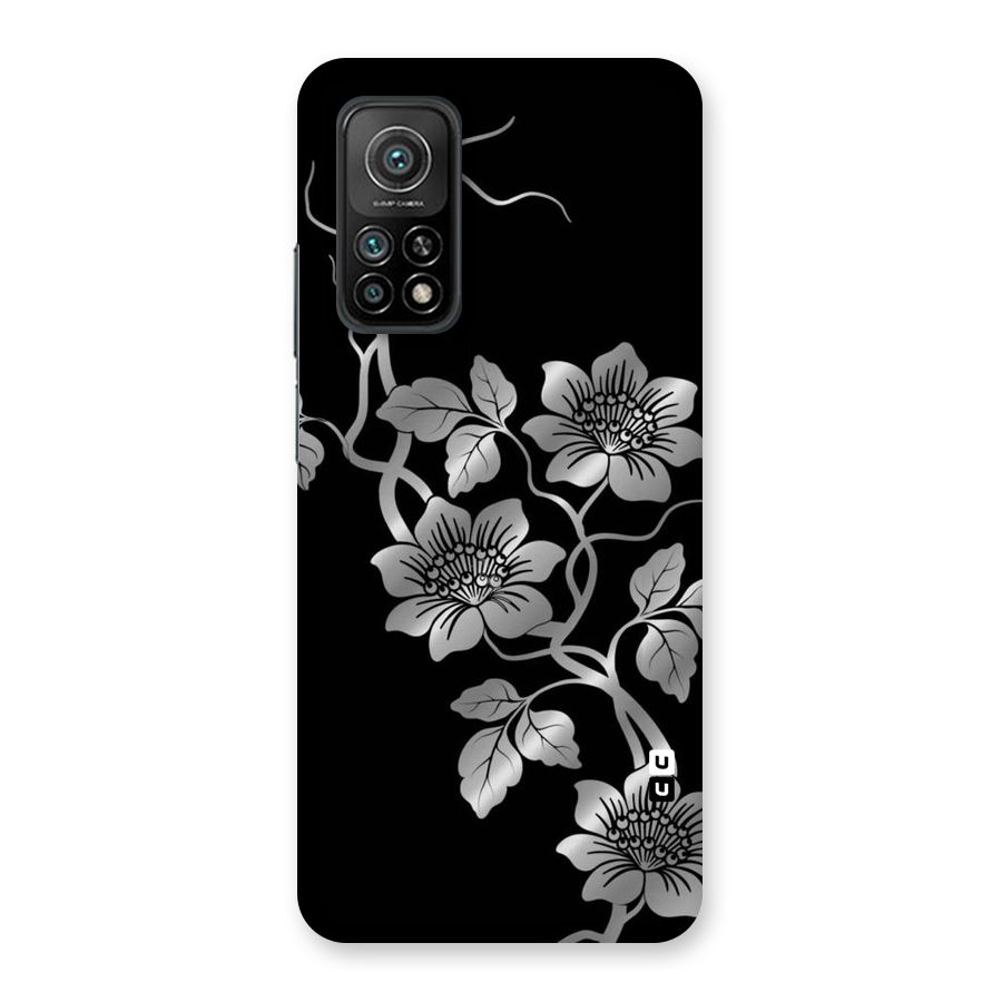 Silver Grey Flowers Back Case for Mi 10T Pro 5G