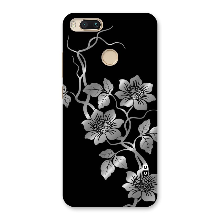 Silver Grey Flowers Back Case for Mi A1