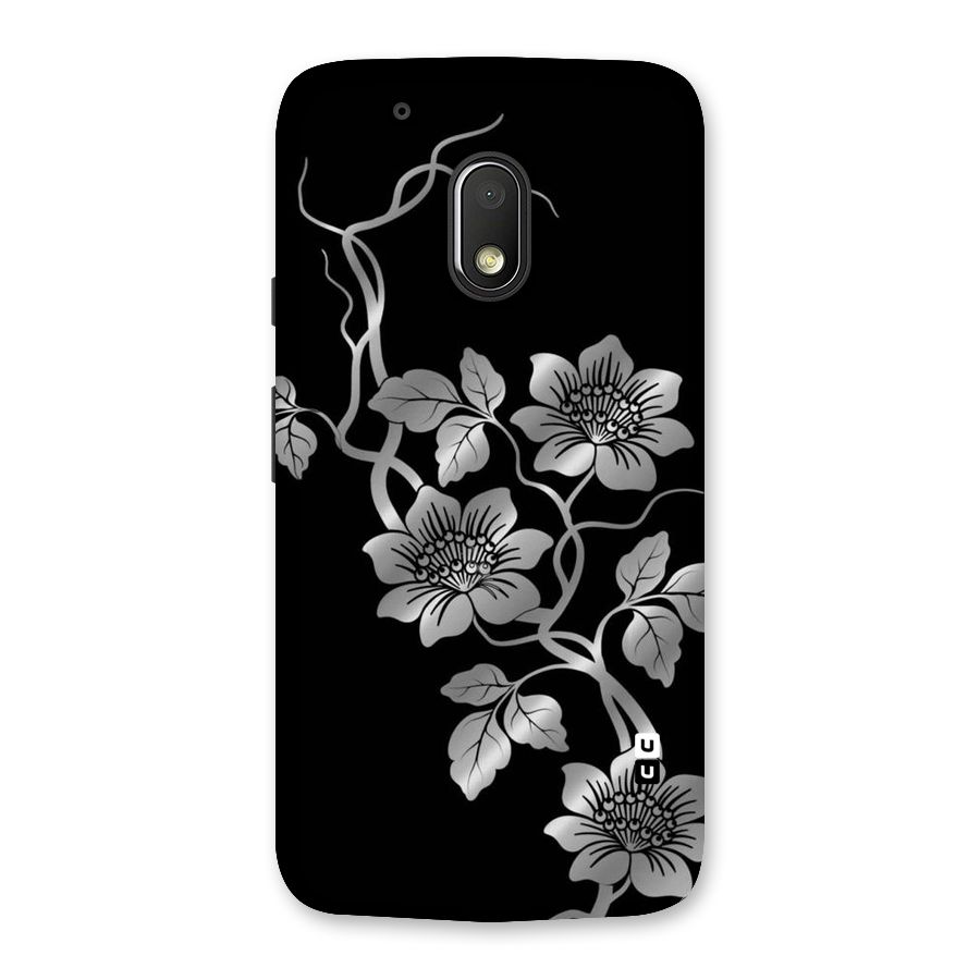 Silver Grey Flowers Back Case for Moto G4 Play