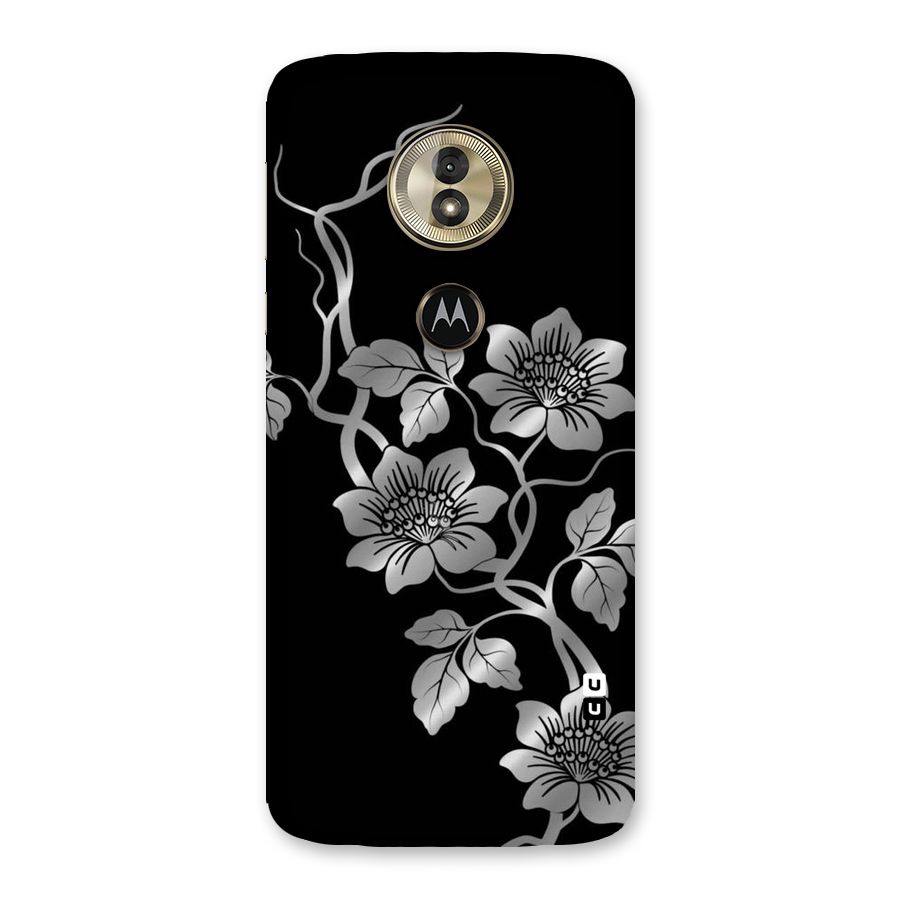 Silver Grey Flowers Back Case for Moto G6 Play