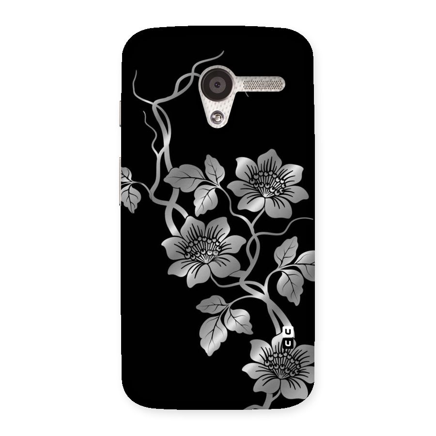 Silver Grey Flowers Back Case for Moto X