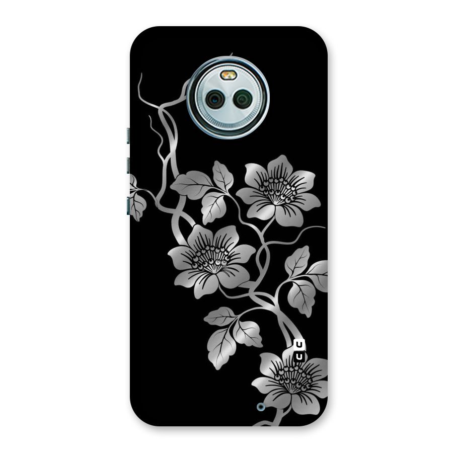 Silver Grey Flowers Back Case for Moto X4