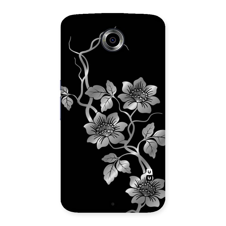 Silver Grey Flowers Back Case for Nexsus 6