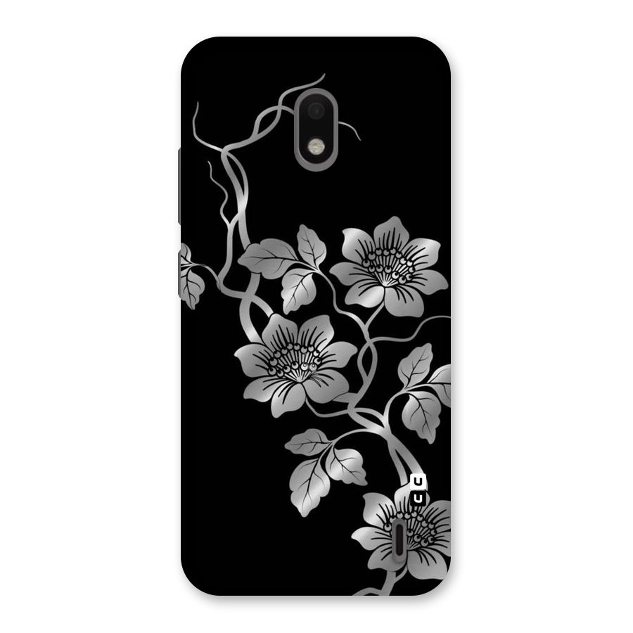 Silver Grey Flowers Back Case for Nokia 2.2