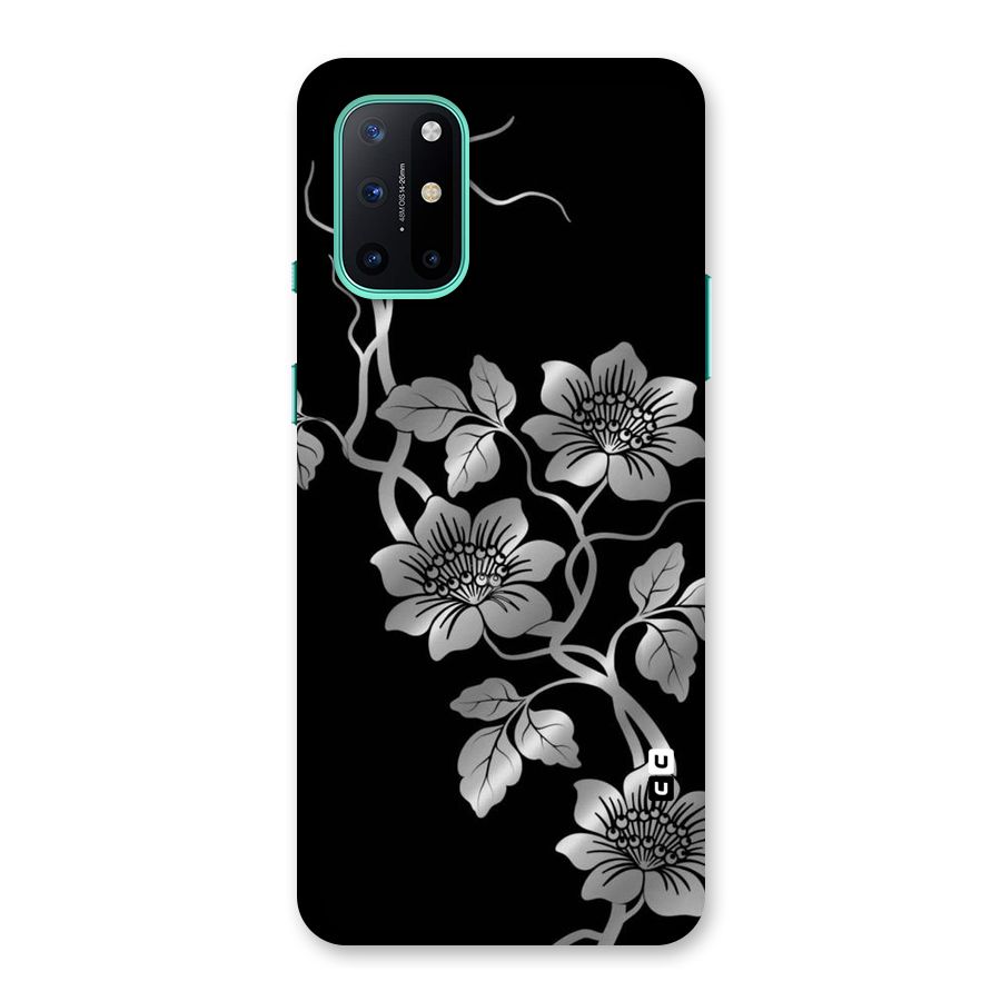 Silver Grey Flowers Back Case for OnePlus 8T