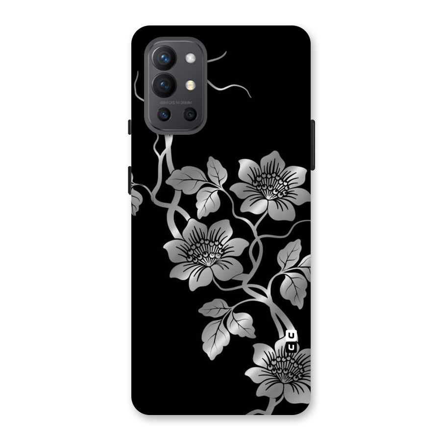 Silver Grey Flowers Back Case for OnePlus 9R