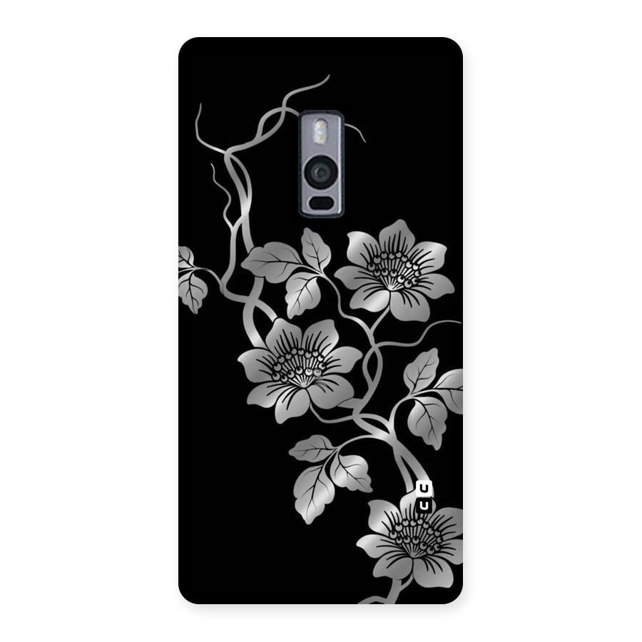 Silver Grey Flowers Back Case for OnePlus Two