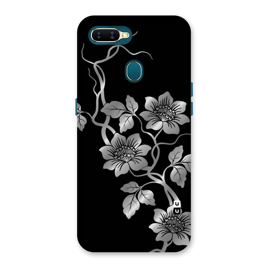 Silver Grey Flowers Back Case for Oppo A11k