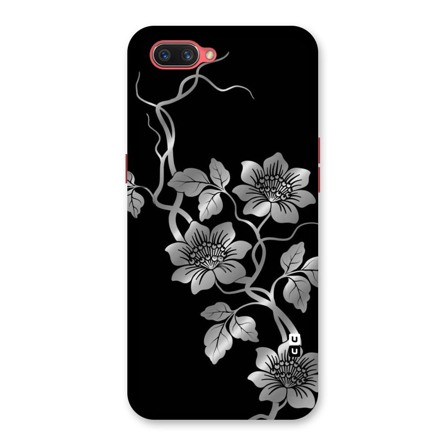 Silver Grey Flowers Back Case for Oppo A3s