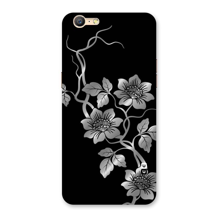 Silver Grey Flowers Back Case for Oppo A57