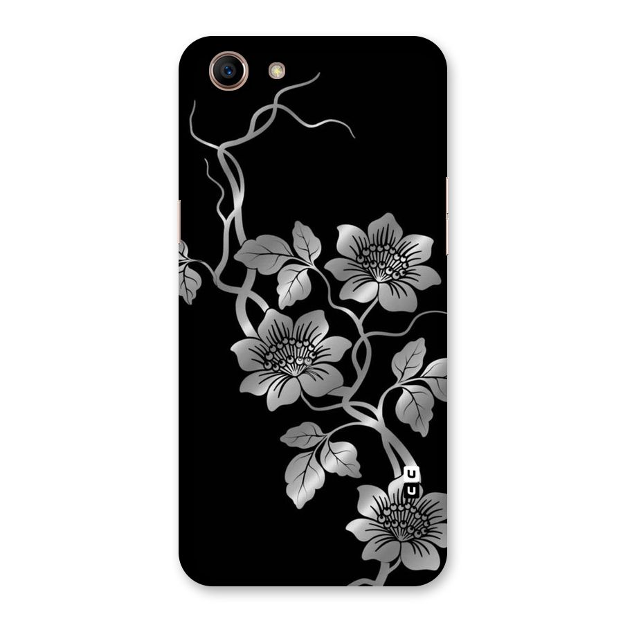 Silver Grey Flowers Back Case for Oppo A83 (2018)