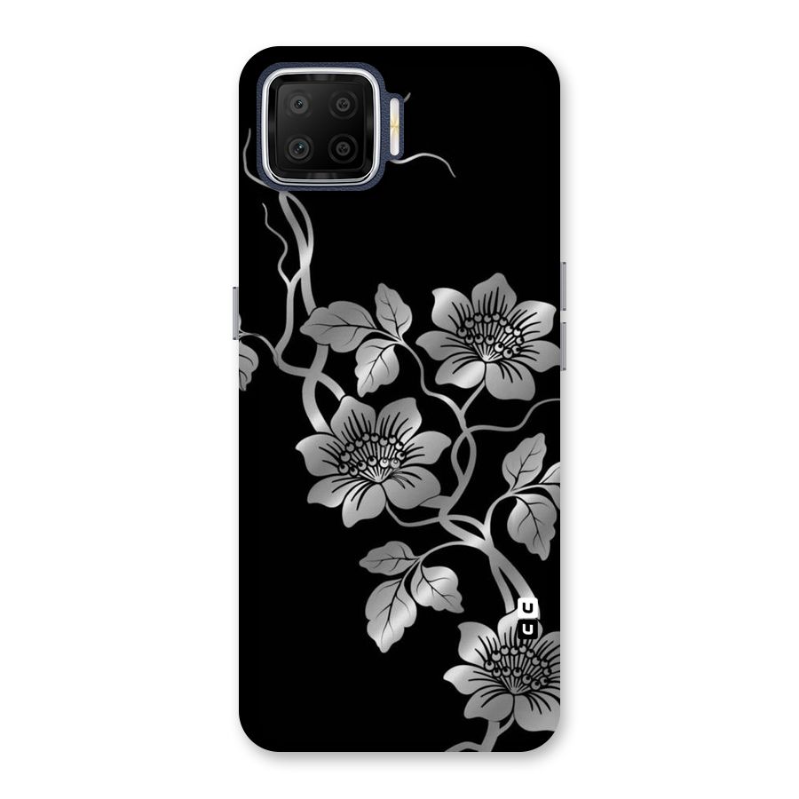 Silver Grey Flowers Back Case for Oppo F17