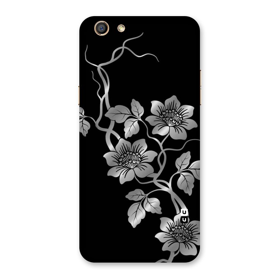 Silver Grey Flowers Back Case for Oppo F3